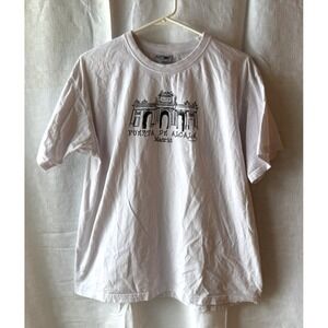 Vintage Puerta de Alcalá Monument Madrid Spain‎ Tshirt Cotton Crew Neck XL White